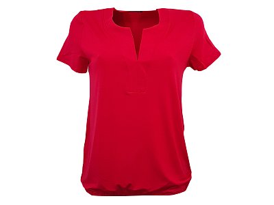 Volná halenka v jahodové barvě s krátkým rukávem - vel.38